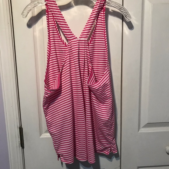 Nike Women’s Tank Top Pink White Striped Loose Fit - Picture 6 of 6